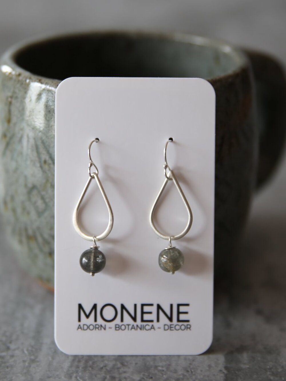 Sterling Teardrop and Labradorite Earrings 1